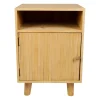 Table de chevet 1 porte en sapin naturel h49cm - Saori