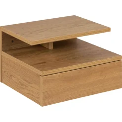 Table de chevet mural en bois naturel 1 tiroir 35x32cm - Ashlan