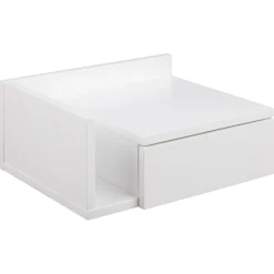 Table de chevet mural en bois blanc 1 tiroir 40x32cm - Ashlan