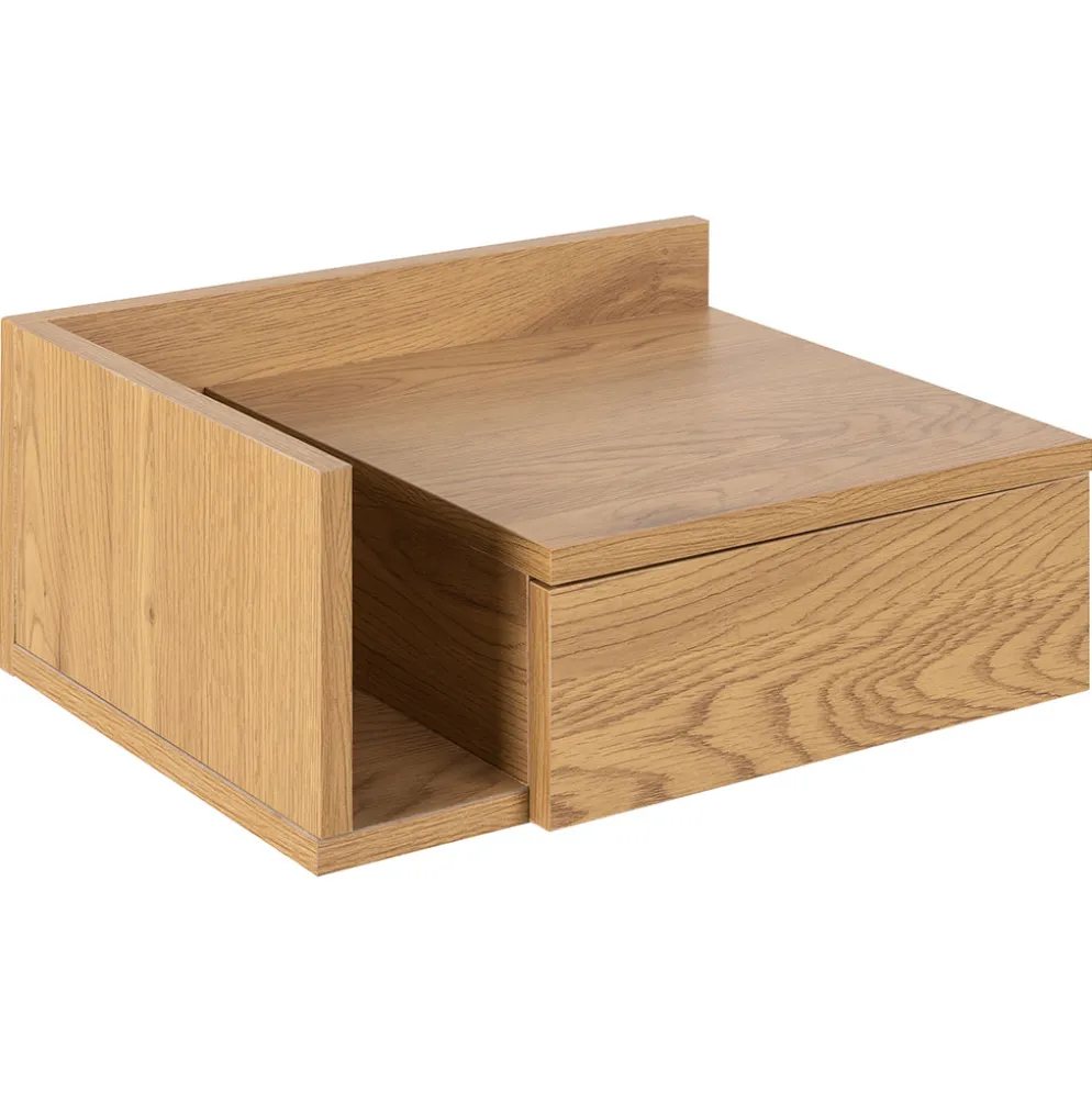 Table de chevet murale en bois naturel 1 tiroir 40x32cm - Ashlan