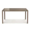 Table de jardin en verre et métal beige 150x80cm - Majorque