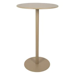 Table haute d'extérieur ronde en acier taupe d60xh100cm - Ajay