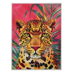 Tableau encadré léopard multicolore 52x72cm