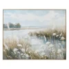 Tableau sur toile estuaire bleu et beige 100x80cm