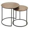 Tables d'appoint gigogne (x2) en fer doré - Felia