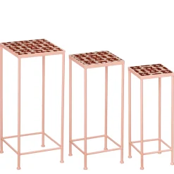 Tables d'appoints x3 en fer rose - Bologna