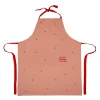 Tablier en coton rose et rouge - Douce amour