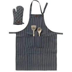 Tablier et gant de cuisine en coton denim - Robert