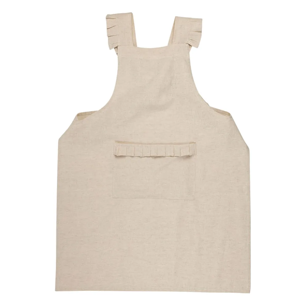 Tablier naturel en coton et lin - chambray