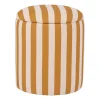 Tabouret coffre en coton rayé camel - Belly