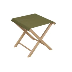 Tabouret d'extérieur pliant en bois et coton vert h42cm - Colors