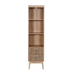 Étagère 3 niveaux 2 tiroirs en bois h160cm - Kara