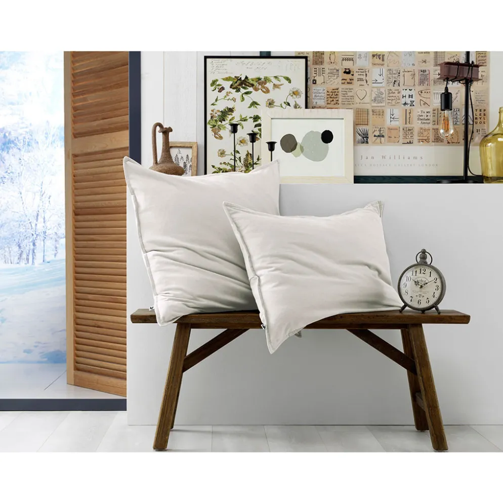 Taie d'oreiller en flanelle de coton neige 50x70cm - Candice