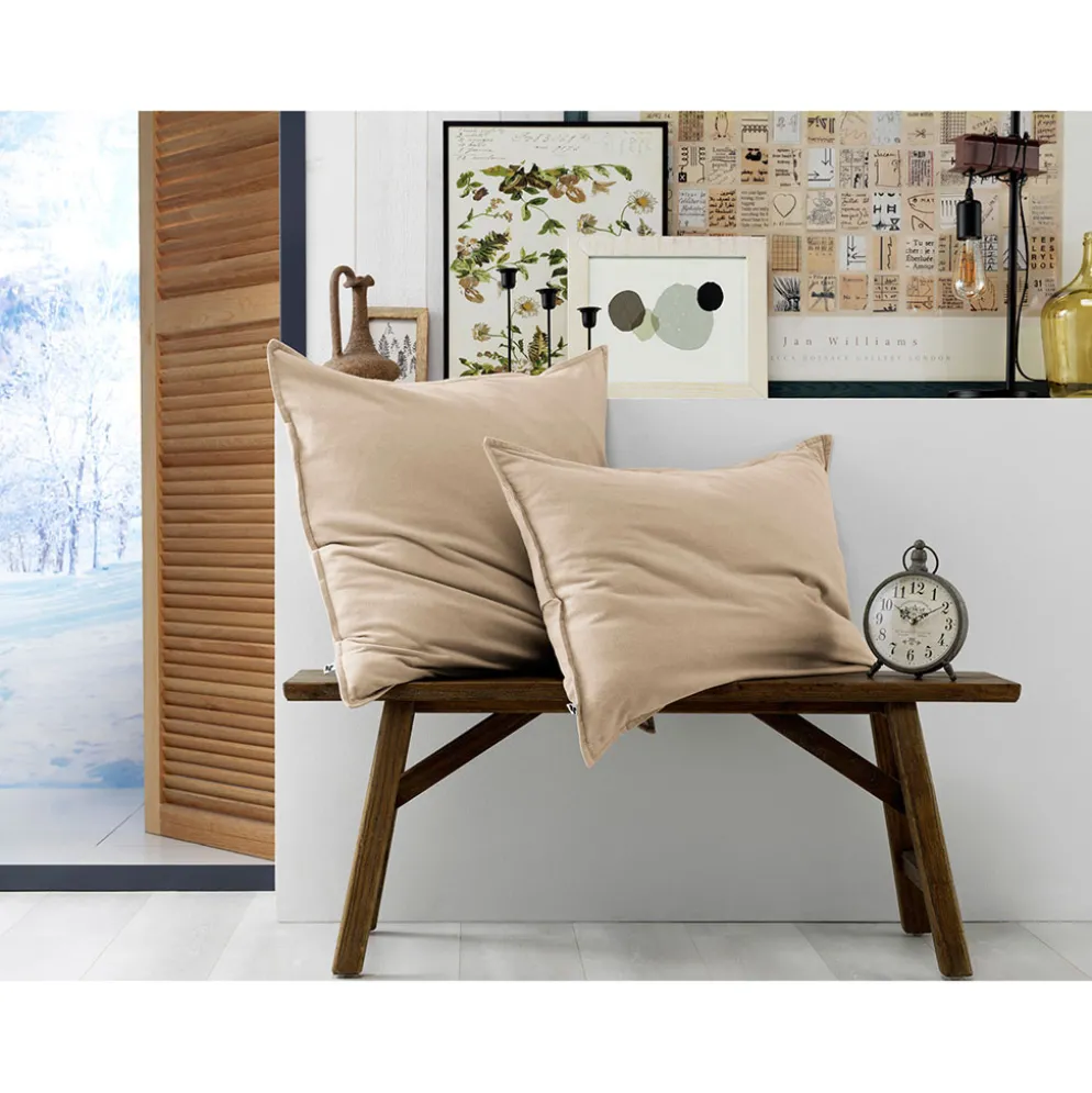 Taie d'oreiller en flanelle sable 50x70cm - Candice