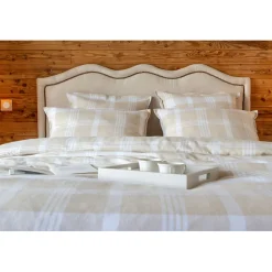 Taie d'oreiller en flanelle de coton beige 50x70cm - Hector