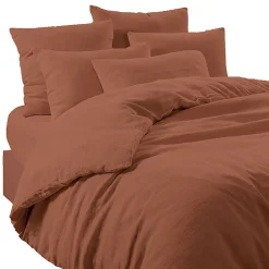 Taie d'oreiller en lin et coton mocaccino 50x70cm - Limy