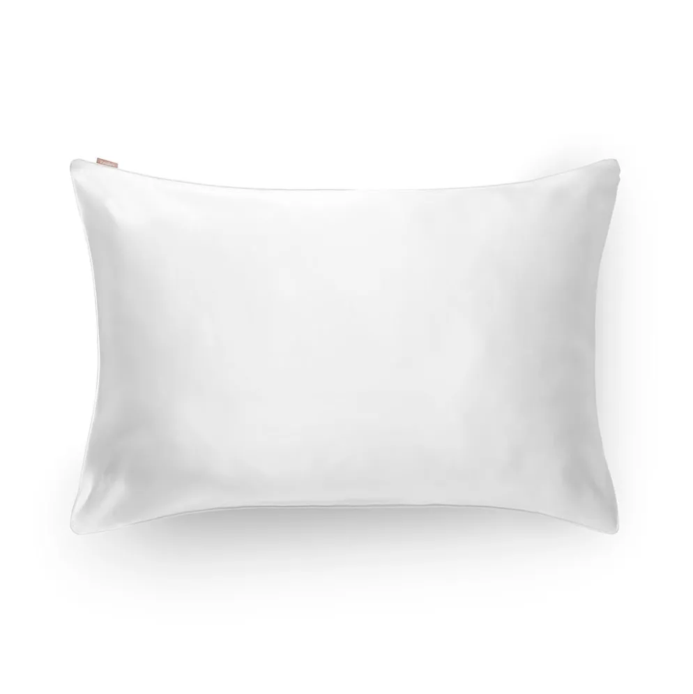 Taie d'oreiller en soie blanc 76x51cm