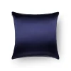 Taie d'oreiller en soie bleu nuit 65x65cm