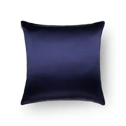 Taie d'oreiller en soie bleu nuit 65x65cm