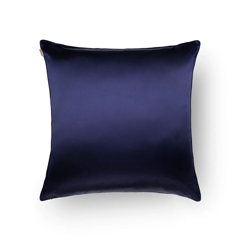 Taie d'oreiller en soie bleu nuit 65x65cm