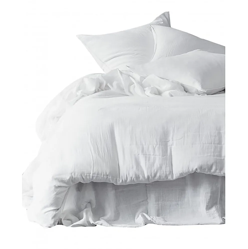Taie oreiller dili blanc 50x70cm en voile de coton lavé