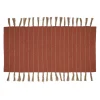 Tapis à franges en coton et jute terracotta 140x70cm - Kolore