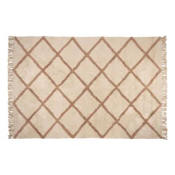 Tapis en coton blanc 230x160cm - Géométrique