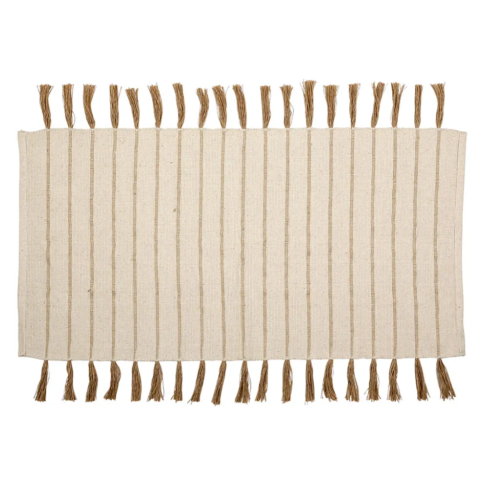 Tapis en coton et jute écru 140x70cm - Kolore