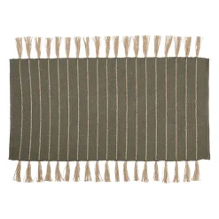 Tapis en coton et jute kaki 140x70cm - Kolore