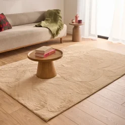 Tapis en fausse fourrure beige 160x230cm - Nube