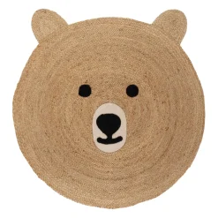 Tapis en jute et coton naturel ours 100x108cm - Sweetdream