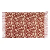 Tapis floral en coton rouge 120x80cm