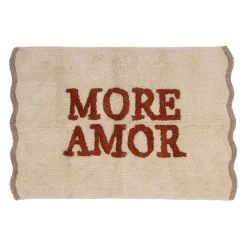 Tapis More amor en coton terracotta 90x60cm - Nomadea