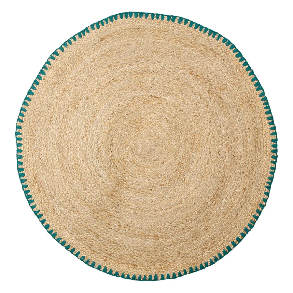 Tapis rond en jute et coton naturel d100cm - Patchuca
