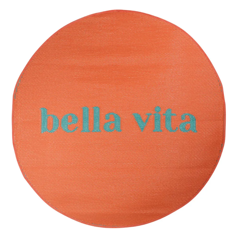 Tapis rond en plastique corail d120cm - Palma