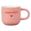 Tasse à café en céramique rose et rouge 18cl - Douce amour