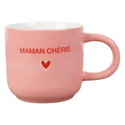Tasse à café en céramique rose et rouge 18cl - Douce amour