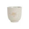 Tasse à café "papa d'amour" en grès moucheté blanc et doré 15cl - Bonheur étoilé