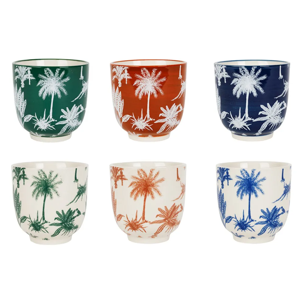 Tasse à café x6 en grès multicolore 15cl - Palmi