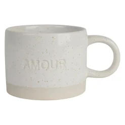 Tasse à thé amour en grès écru moucheté 30cl