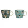 Tasse à thé x2 en grès turquoise et émeraude 35cl - Vencia