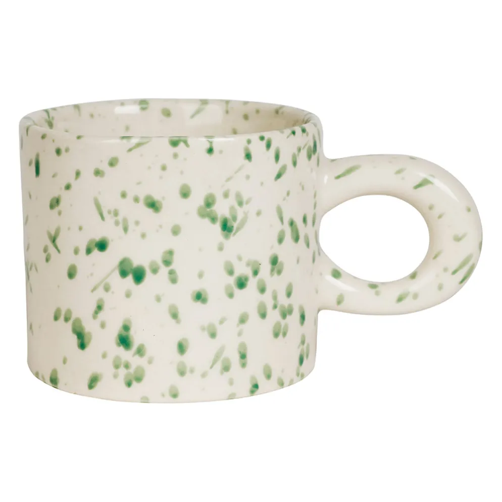 Tasse en grès moucheté écru et vert 30cl - Pichy