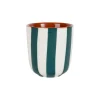 Tasse en grès rayée émeraude et blanc 10cl - Alaria