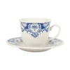 Tasse et sous-tasse en faïence bleu 22cl- Clothilde