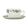 Tasse et sous-tasse en faïence vert 23cl - Faustine