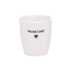 Tasse Pause café en céramique blanc 18cl