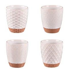 Tasses à café x4 en grès beige 20cl - Jaspe