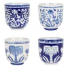 Tasses à café x4 en grès indigo 15cl - Lisbon