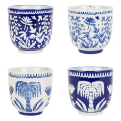 Tasses à café x4 en grès indigo 15cl - Lisbon