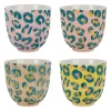 Tasses à café x4 en grès léopard multicolore 15cl - Jungle pop